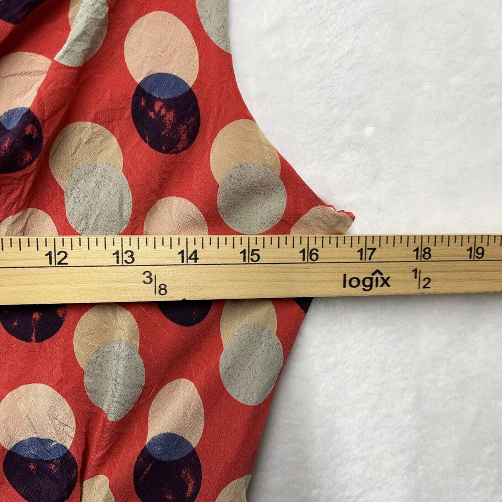 Anthropologie Moulinette Soeurs Dress Womens Sz 2 100% Silk Polka Dot Drape Neck - Picture 3 of 10